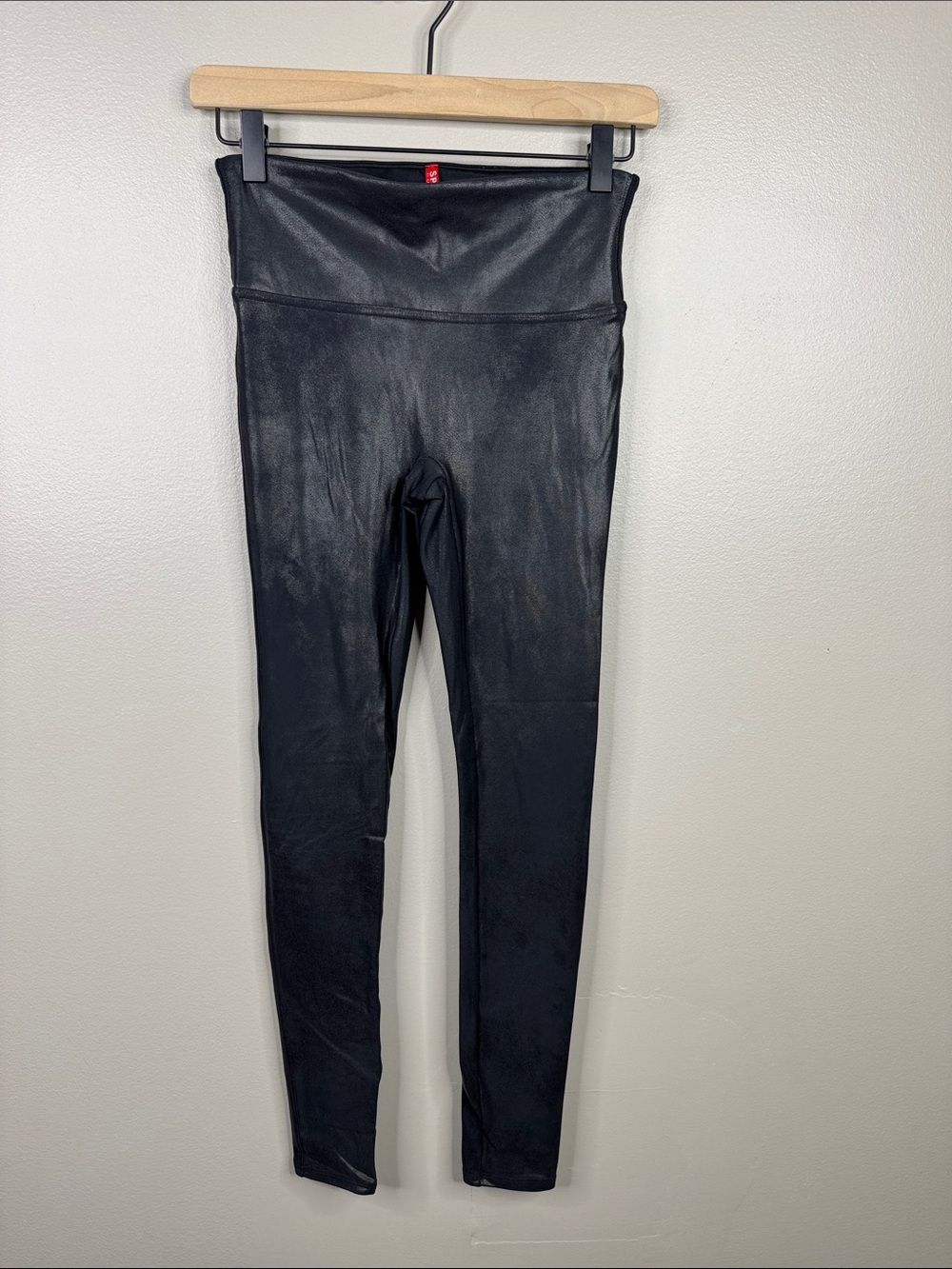 SPANX Faux Leather High Waist Leggings Black Shaping - Women's Size S Small